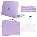 MOSISO Compatible with MacBook Air 13 inch Case 2022 2021 2020 2019 2018 M1 A2337 A2179 A1932 Retina with Touch ID, Plastic Hard Shell&Bag&Keyboard Skin&Webcam Cover&Screen Protector, Light Purple