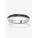 Women's Sterling Silver Simulated Birthstone Stackable Eternity Ring by PalmBeach Jewelry in February (Size 10)