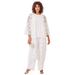 Plus Size Women's Three-Piece Lace Duster & Pant Suit by Roaman's in White (Size 22 W) Duster, Tank, Formal Evening Wide Leg Trousers