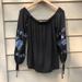 American Eagle Outfitters Tops | American Eagle Off The Shoulder Top | Color: Black/Blue | Size: S