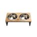 GF Pet Elevated Feeder Wood (durable & stylish)/Metal/Stainless Steel (easy to clean) in Brown | 4.625 H x 15 W x 7.375 D in | Wayfair GF196F7-M