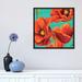 iCanvas Red Poppies on Teal I by Studio W - Print Canvas in Green/Red | 18 H x 18 W x 1.5 D in | Wayfair STW133-1PC6-18x18-FF07