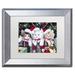 Trademark Fine Art Meowy Christmas by Jenny Newland - Picture Frame Print on Canvas in Green | 14.5 H x 17.5 W x 1.25 D in | Wayfair