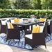 Sol 72 Outdoor™ Brentwood Outdoor Patio 9 Piece Dining Set w/ Cushions Glass | 29.5 H x 82.5 W x 39.5 D in | Wayfair