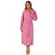 Slenderella Floral Embossed Dressing Gown - Pink L Pink