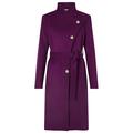 Monsoon Ladies Rita Wrap Collar Long Coat Womens Size 14 - Purple Winter Outerwear