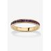 Women's Yellow Gold Plated Simulated Birthstone Eternity Ring by PalmBeach Jewelry in February (Size 6)