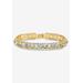 Women's Gold Tone Tennis Bracelet (10mm), Round Birthstones and Crystal, 7" by PalmBeach Jewelry in April