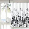 Red Barrel Studio® Adasia 13 Piece Floral Shower Curtain Set Hooks Polyester in Gray/Blue/White | 71 H x 71 W in | Wayfair