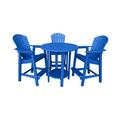 Latitude Run® Glodine Outdoor Bar Table & Chairs Set - Poly Outdoor Furniture Plastic in Blue | 38 H x 35.5 W x 35.5 D in | Wayfair