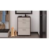 Latitude Run® 8 Pair Shoe Storage Cabinet Manufactured Wood in Brown/White | 34.8 H x 23.6 W x 11.8 D in | Wayfair 022B0DDD0C5342A7B4FBDF035C516CF6