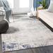 Gray/White 94 x 0.31 in Area Rug - Trent Austin Design® Jemison Abstract Blue/Ivory Area Rug, Polypropylene | 94 W x 0.31 D in | Wayfair