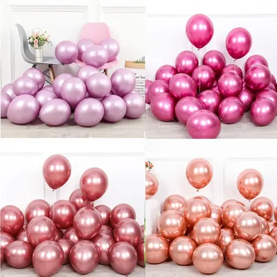 Ballons en latex chromés rose métallisé brillant optique nacrée couleurs métalliques