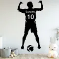 Football personnalisé nom et numéro vinyle autocollant mural affiche mur Art décor-enfants et garçon
