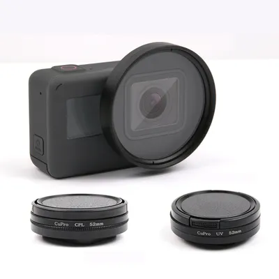 Filtre UV professionnel de 52mm pour caméra d'action GoPro fore5 6 7 accessoires avec couvercle
