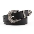 Ceinture Western Boho Vintage Réglable pour Femme Ceinture en Cuir Noir et Marron Cowboy Femme