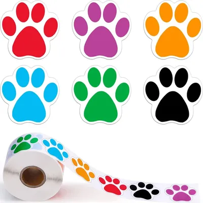 Autocollants colorés de patte d'ours et de chien pour étudiant étiquettes de récompense pour
