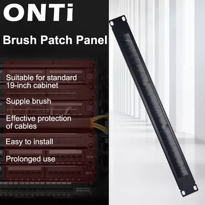 ONTi-Panneau de brosse d'armoire de réseau informatique fente de barre pour la gestion des câbles