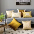 DUNXDECO-Juste de coussin Jacquard doré taie d'oreiller décorative moderne luxe maison canapé