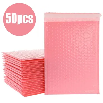 Sacs d'enveloppe en mousse rose auto-scellants enveloppes d'expédition avec bulle emballage