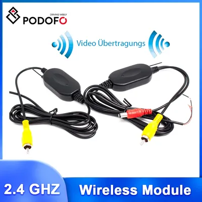 Podofo – caméra de recul sans fil 2.4 Ghz Kit émetteur et récepteur vidéo RCA pour moniteur de