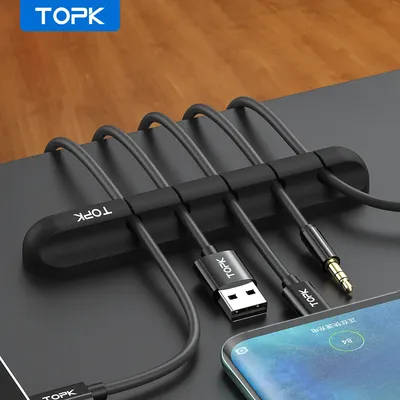 TOPK – organisateur de câbles USB support de gestion de câbles de bureau Clip enrouleur pour