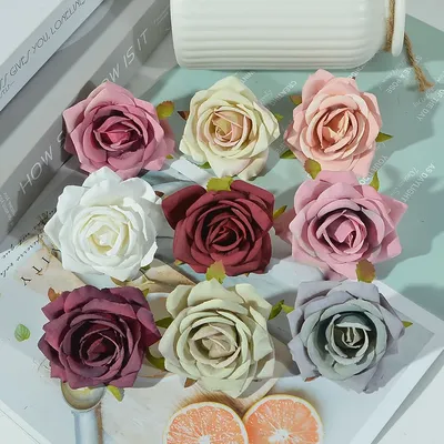 Têtes de fleurs artificielles de 7cm 10 pièces pour décoration de mariage de maison couronne