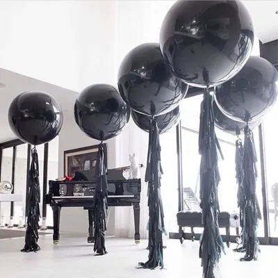 Grands ballons gonflables à l'hélium en latex noir ballon gonflable ballon à l'ange décoration de