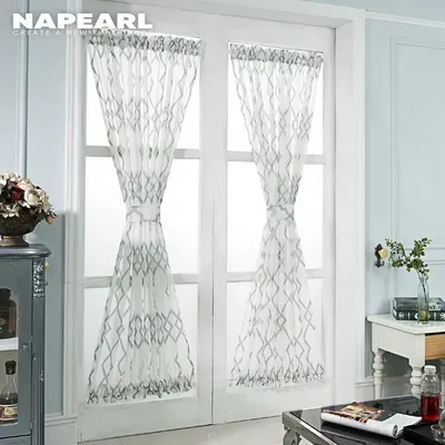 NAPEARL-Rideaux de fenêtre courts de style européen draperie de porte cuisine prête à l'emploi bon