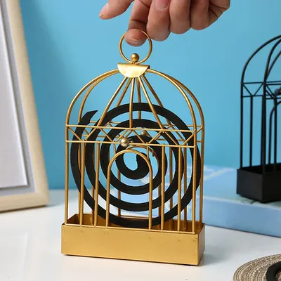 La forme de la cage à oiseaux de style nordique le porte-encens anti-moustique d'été créatif 驱蚊香 fer