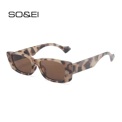 SO & EI – lunettes de soleil rétro rectangles pour femmes mode populaire Ins couleur bonbon