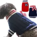 Pull en tricot rouge marine pour chiens vêtements pour chiots petits chiens vêtements pour