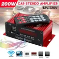 Amplificateur de puissance Audio de voiture G8 200W 12V bluetooth stéréo Radio FM 2CH USB TF AUX