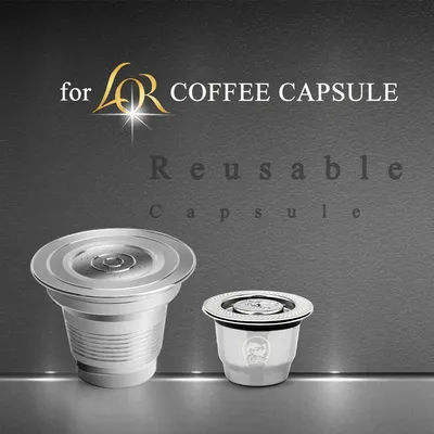 Capsules de café rechargeables réutilisables pour cafetière LOR en acier inoxydable pour machine