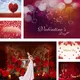 Toile de fond de la fête de Léon rose scintillante fond de photo d'amour rouge accessoires de