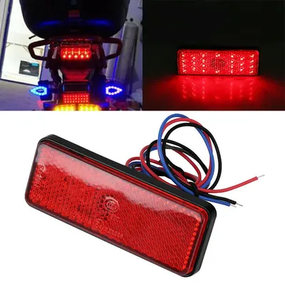 Moto camion ATV 24led Rectangle réflecteur queue frein feu d'arrêt lampe rouge moteur maison