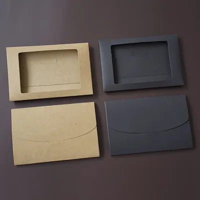 Enveloppes à fenêtre creuse pour carte de vministériels x papier kraft vintage carte postale