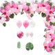 Arche de ballons à thème flamant rose ananas d'été rose décoration de fête de mariage joyeux