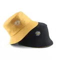 Chapeau seau de pêche pour femmes Panama protection solaire casquette de soleil broderie de