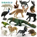 Komodo – figurines de Dragon lézard loup chien chat paresseux oiseau renard pour décoration