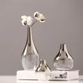 O.Roselif-Vase en verre à fleurs nordique créatif nickel é d'argent insertion séchée terrarium