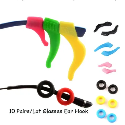 Crochets d'oreille en silicone coordonnants pour lunettes pour enfants et adultes poignées rondes