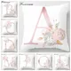 Coussin en Tissu Pelucheux avec Lettres de l'Alphabet Anglais pour Décoration de Chambre d'Enfant