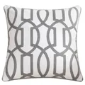 Juste de coussin brodée pour la décoration intérieure toile géométrique carré en coton gris