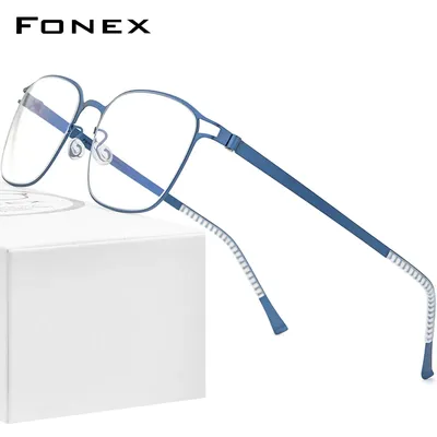 FONEX-Monture de lunettes optiques en alliage pour hommes montures carrées pour myopie lunettes
