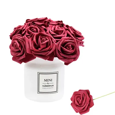 Bouquet de roses artificielles en mousse 24/lot fausses fleurs pour la mariée pour un mariage