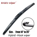 Erick's Wiper-Balai d'essuie-glace hybride avant universel type U/J crochet pour pare-brise