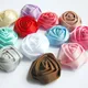 Mini tissu en satin Élpour nouveau-né jolies fleurs roses roulées accessoires pour cheveux bébé