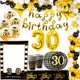 WEIGAO or/noir 30th anniversaire ballons ballon en Latex adulte trente 30 ballons confettis heureux