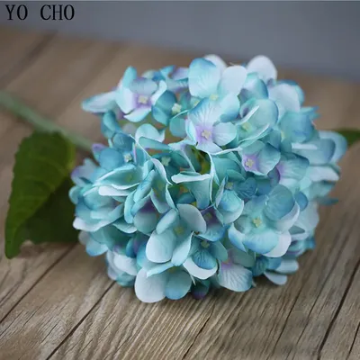 YO CHO – grandes branches d'hortensia artificielles en soie 1 pièce fausses fleurs pour